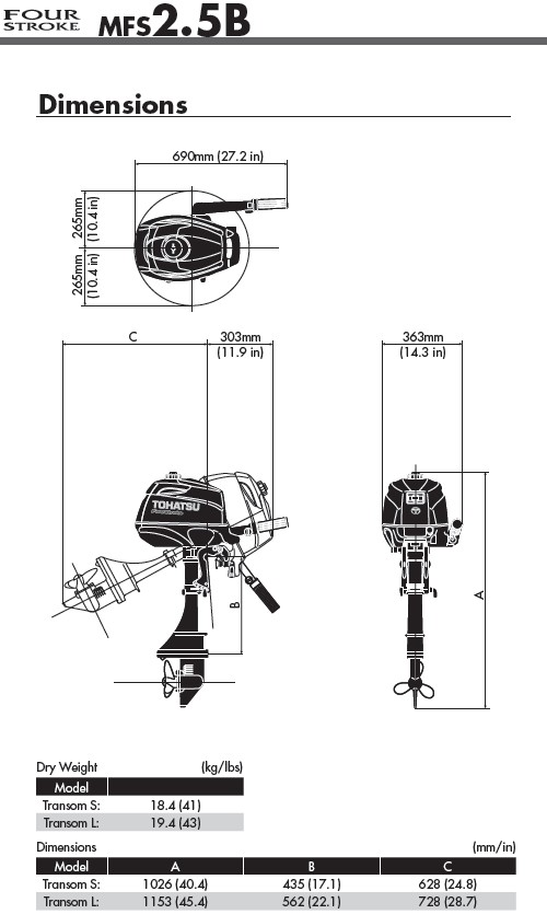 Lodní motor Tohatsu MFS2.5B S