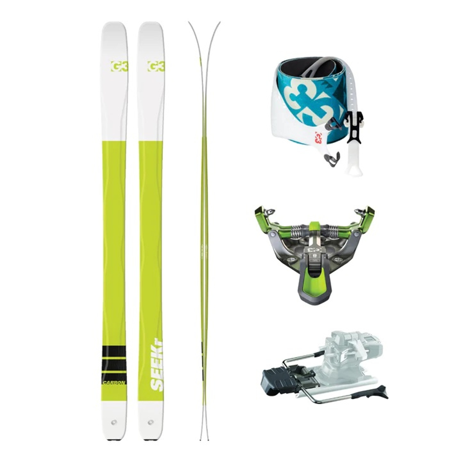 skialpinistický set lyží G3 SEEKr 110 + vázání + pásy