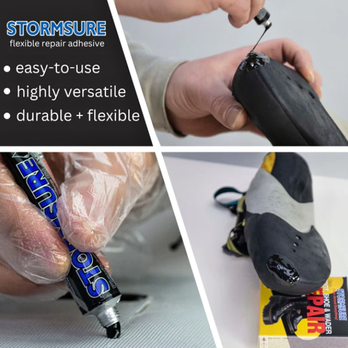 stormsure boot, shoe, wader repair kit_black_způsoby použití.jpg