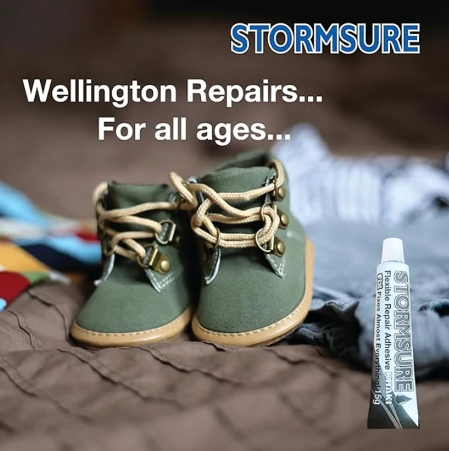 Opravná sada boty Stormsure Boot, Shoe Repair Kit Khaki_použití