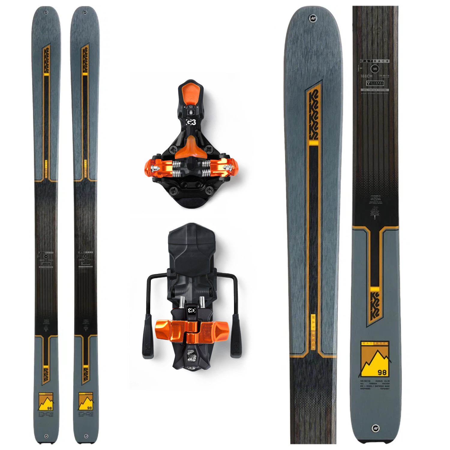 skialp set lyží K2 Wayback 98 + vázání G3 ION 12