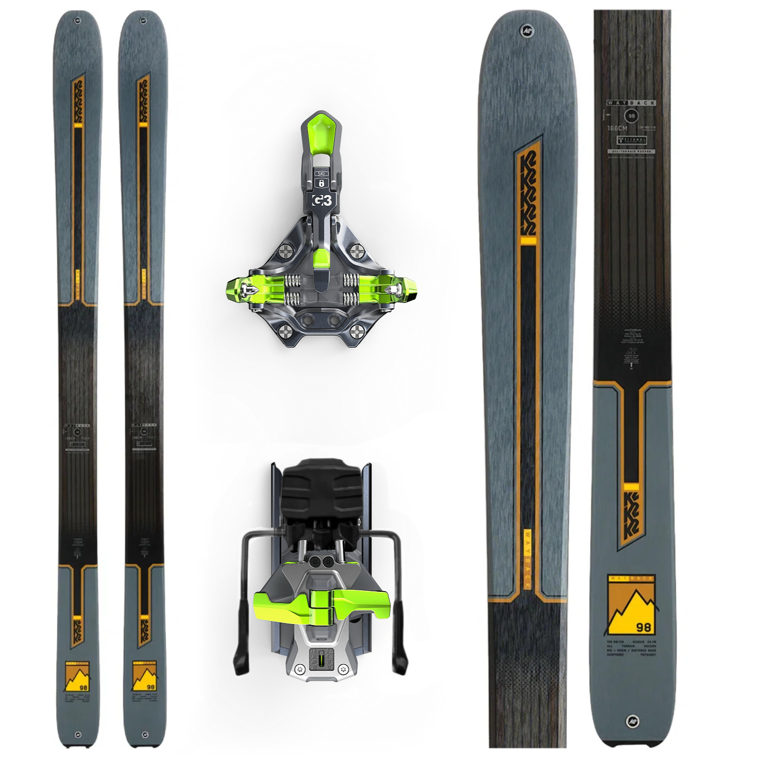 skialp lyže K2 Wayback 98 + vázání G3ZED 12