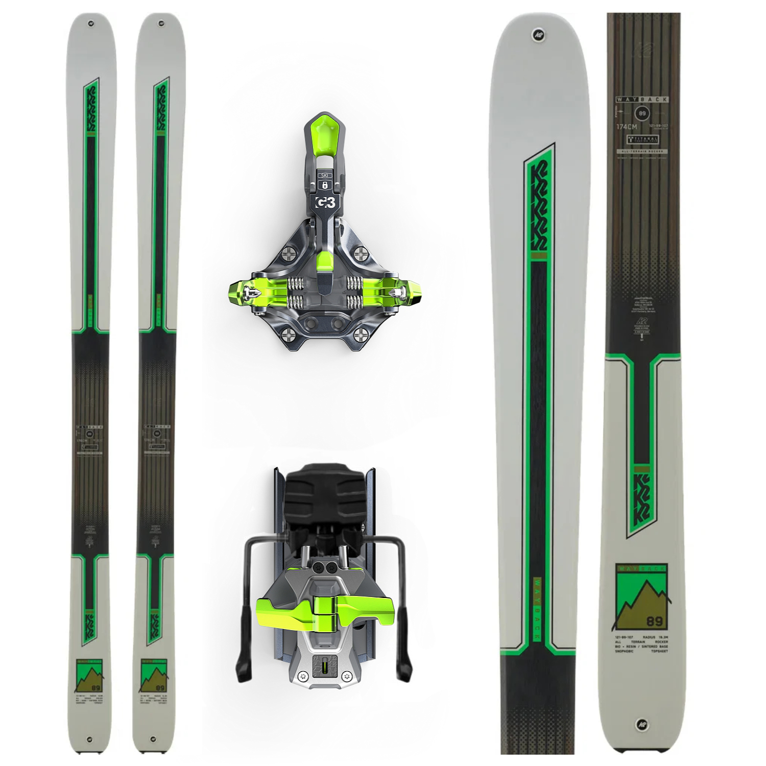 skialp set K2 Wayback 89 + vázání G3 ZED 12